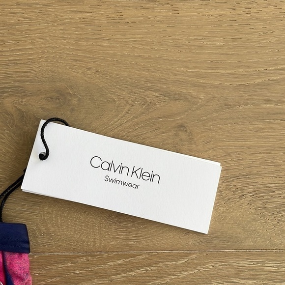 Nwt Calvin Klein Floral Navy Tankini Swim Top - M - Picture 5 of 5